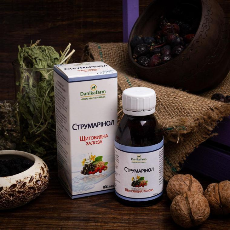 Натуральна домішка ДанікаФарм БАЖ Струмаринол — щитоподібна залоза 100 мл