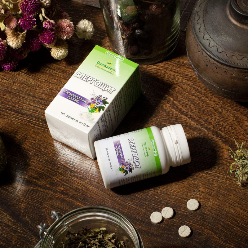 Натуральна добавка ДанікаФарм Алергощит антиалергійна пропис 90 таблеток